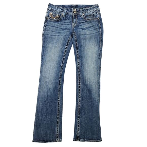 Vigoss Jeans Women 5/6 The New York Boot Cut Stretch Denim Flaps Embellished - Picture 1 of 16